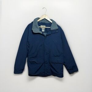 L.L.Bean Insulated Parka Jacket Navy PolarTec Mens Small Vintage